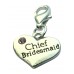 Chief Bridesmaid with Pink Rhinestone Clip On Charm